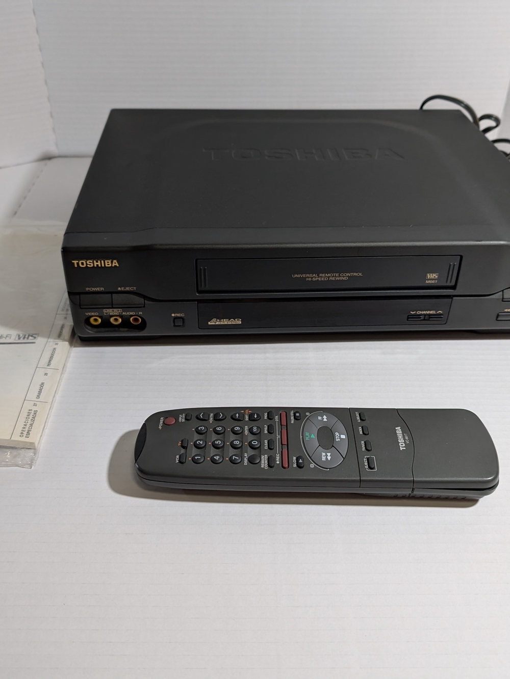 Toshiba VCR M-661 With Remote & Original Manual One Of A Kind